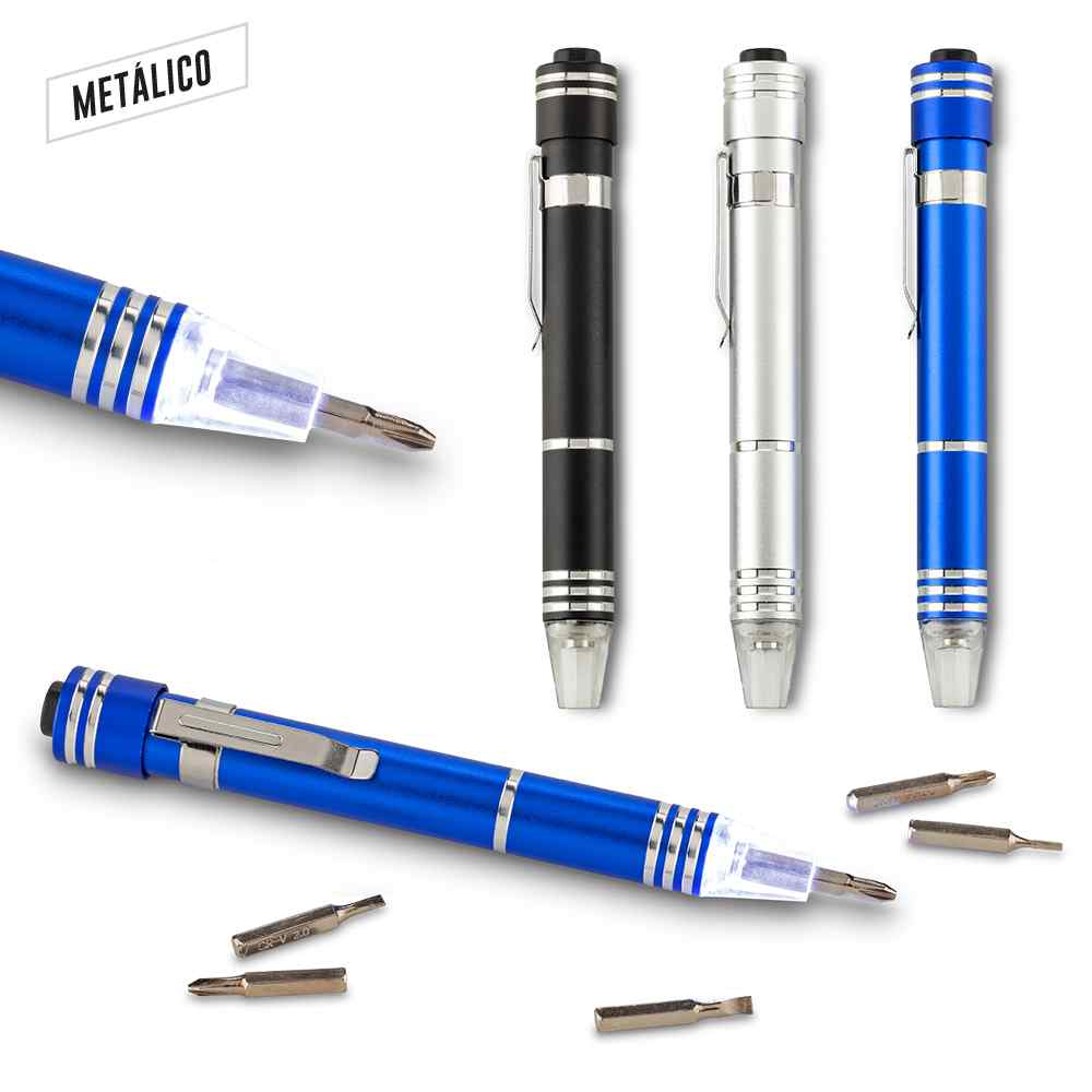 Set de Destornilladores Pen con Linterna LED Personalizado