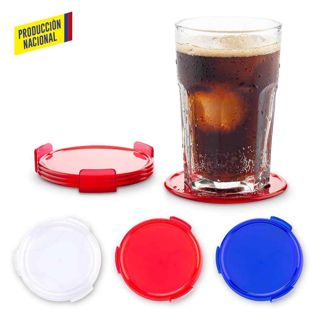 Portavasos Plástico (set x 4 y base) - Prod Nal Personalizado