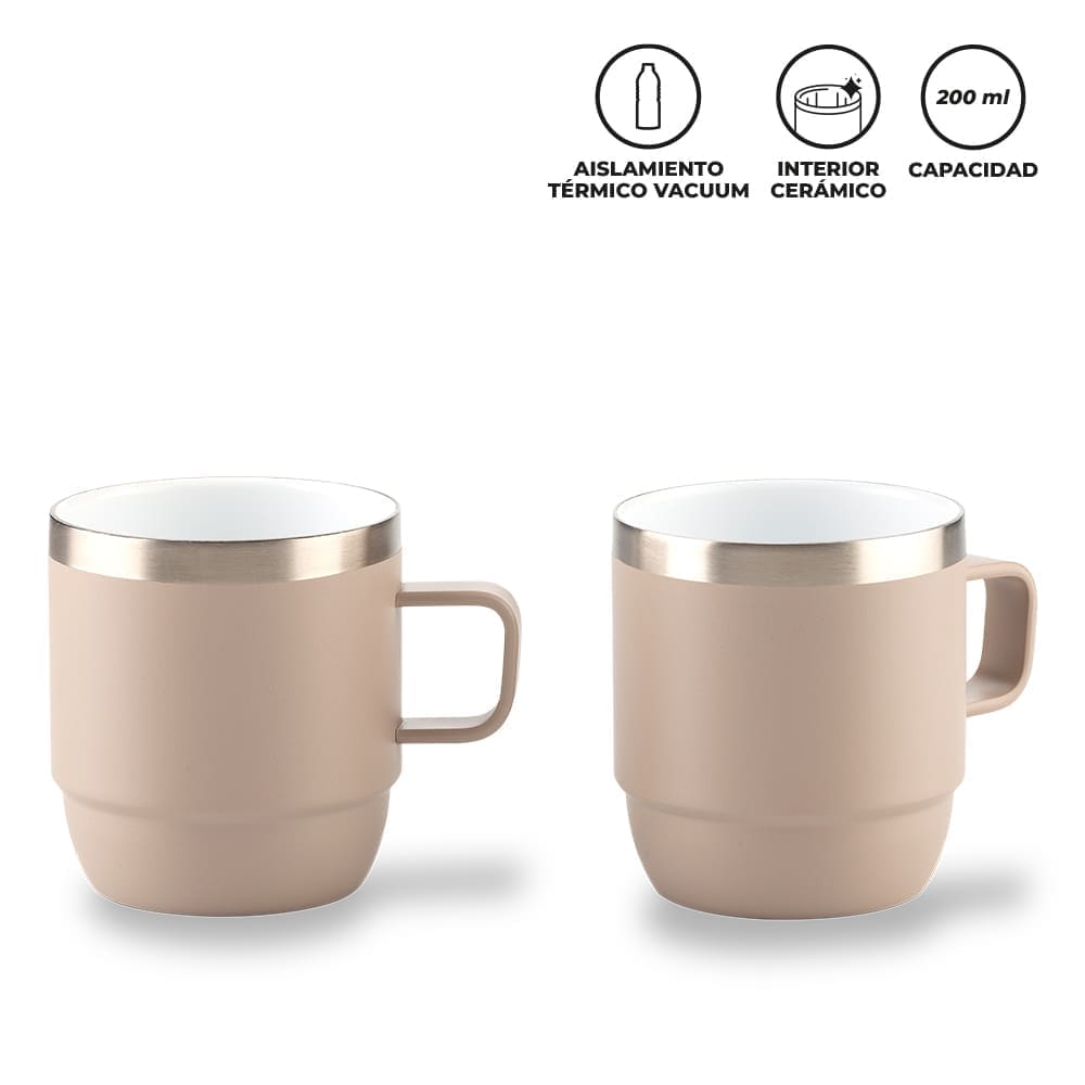 Set De Mugs Metálicos Stylor 200 mL - Image 3