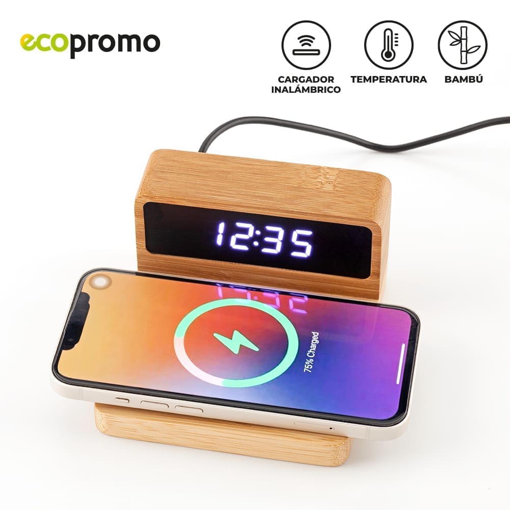 Cargador Inalámbrico Bamboo Clock - Image 2