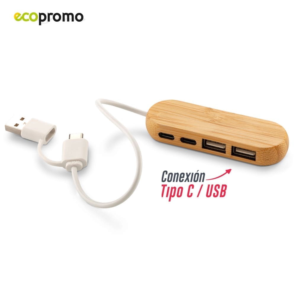 Puerto USB Massimo Bamboo Personalizado - Image 2
