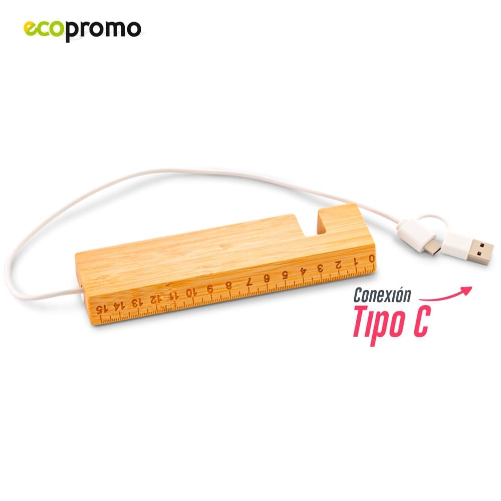 Puerto USB Ruler Bamboo Personalizado - Image 3