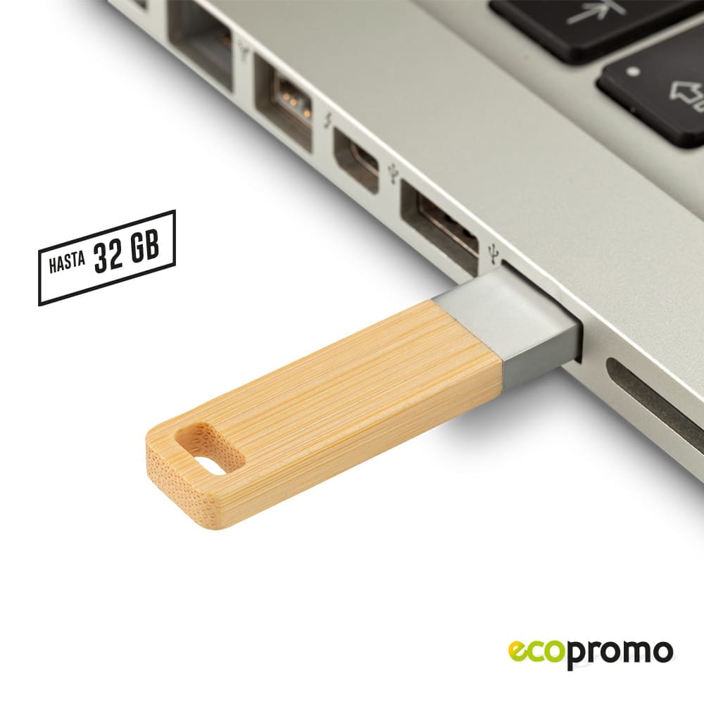 Memoria USB Mini Bamboo Personalizada con Logo - Image 3
