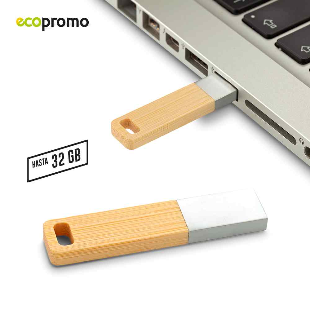 USB Mini Bamboo personalizado con logo