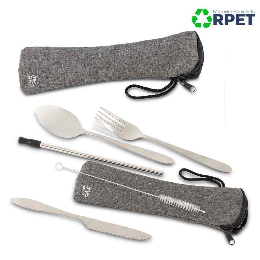 Set de Cubiertos Metálicos RPET Personalizado