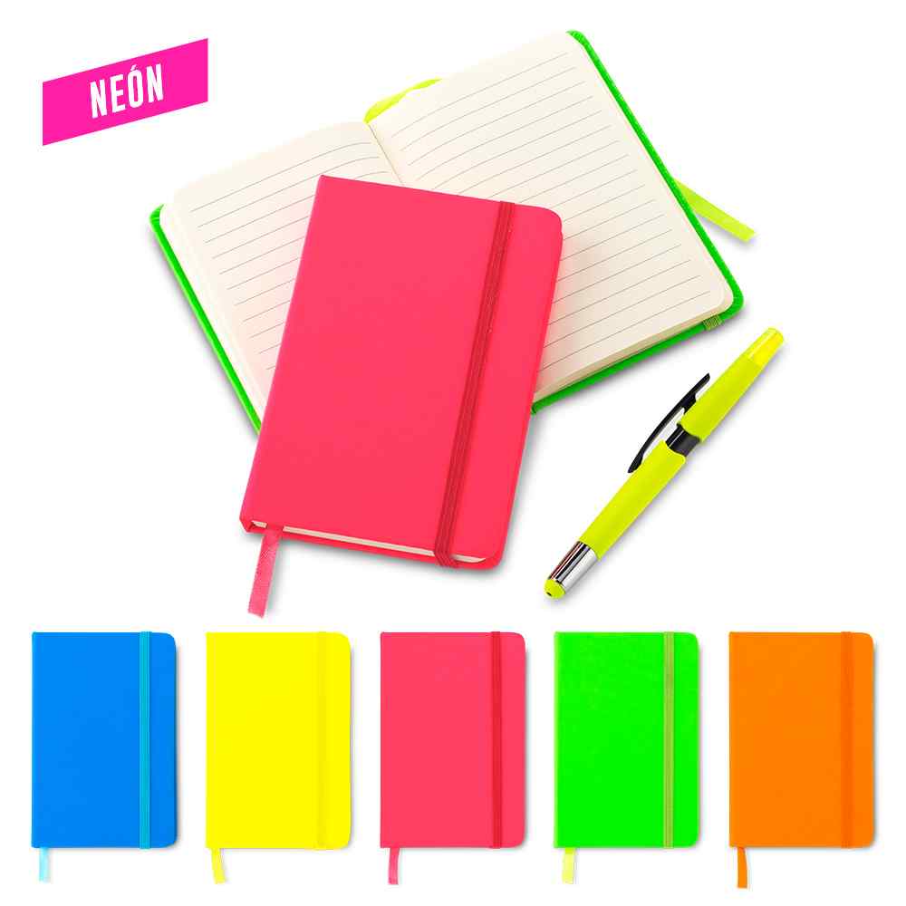 Mini Libreta Neón II personalizado con logo