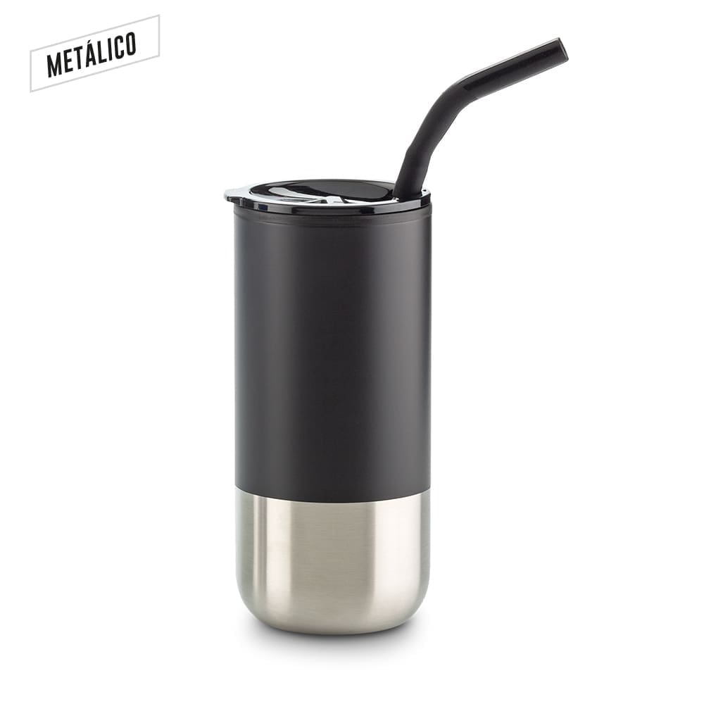 Mug Metálico con Pitillo 600ml - Image 3