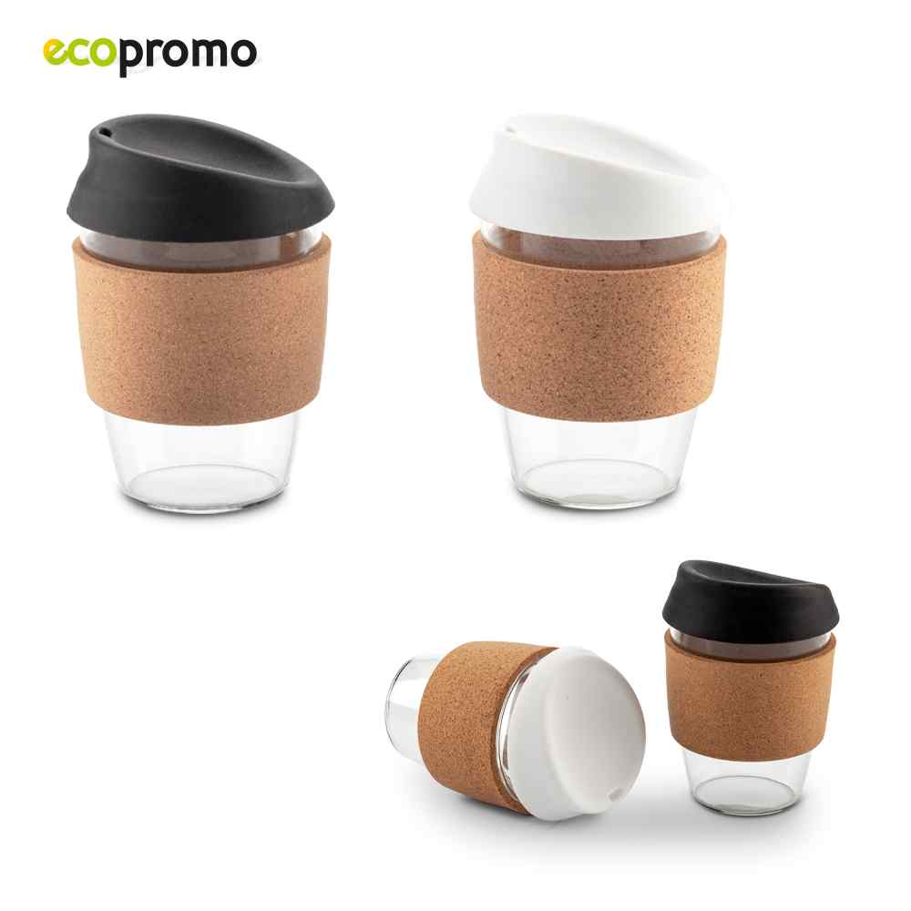 Taza en Vidrio Cork 350 ml personalizado con logo